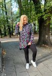 Komplet dres kolorowa pantera dłuższa bluza + legginsy prążek r.48-56