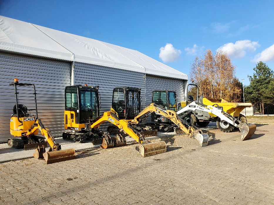 Wynajem minikoparki, minikoparek, koparki JCB, CAT, KUBOTA, BOBCAT