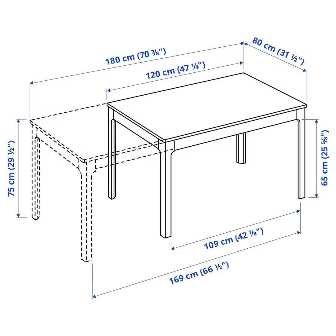 EKEDALEN Stół rozkładany, biały, 120/180x80 IKEA Nowy w kartonach