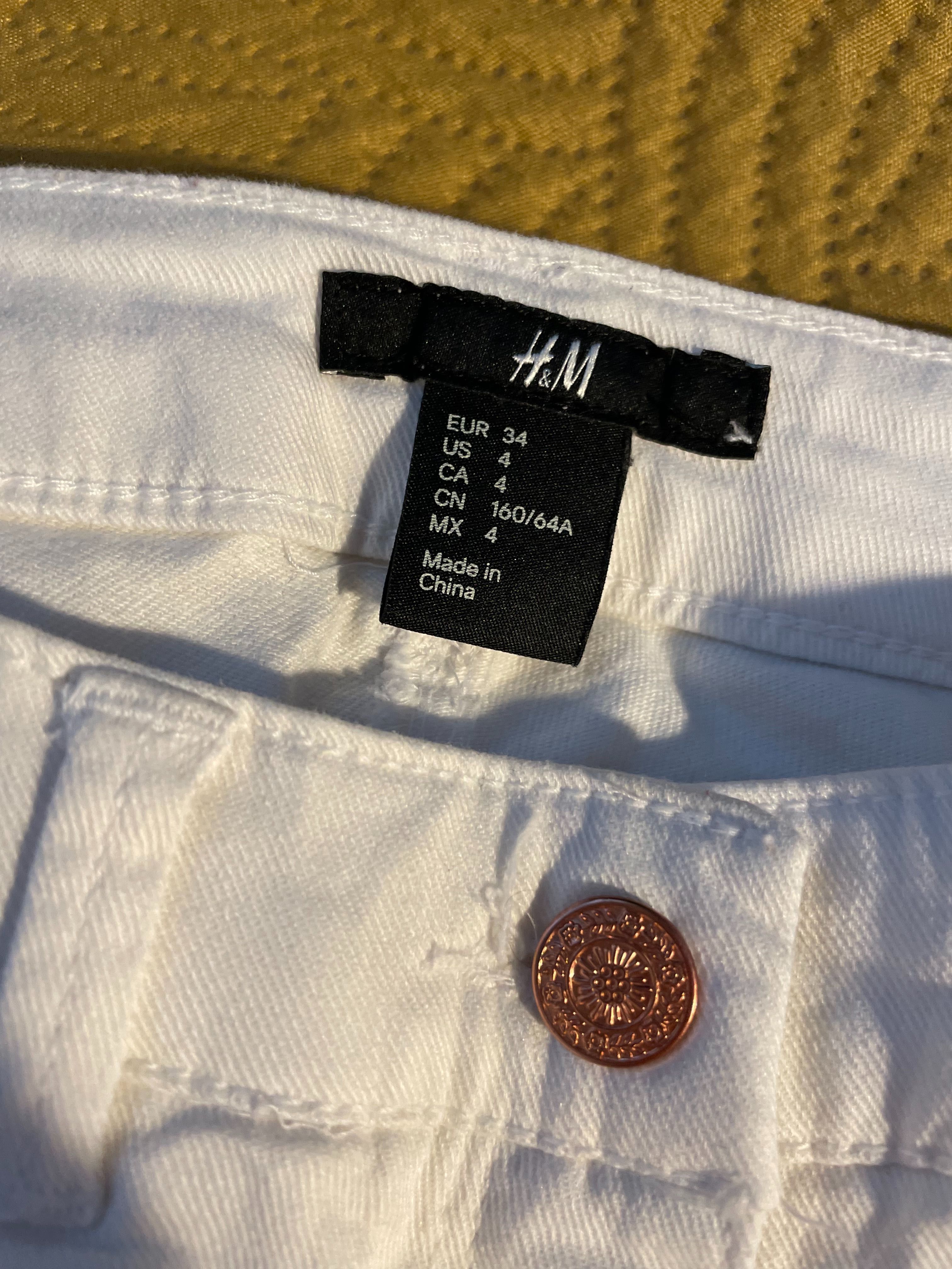 Spodnie H&M 34 białe