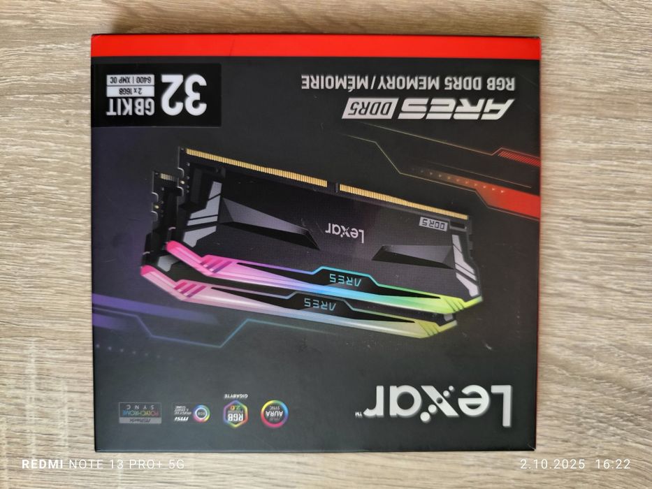 Pamięć RAM DDR5 32GB (2x16) 6400 Lexar Ares ARGB GW