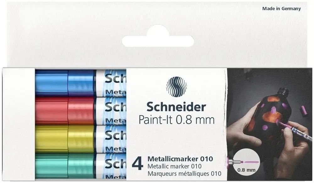 marker permanentny metaliczny schneider 4 szt.