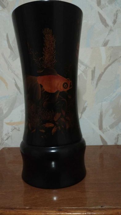 Ваза чорна, дерево, лак, Вьетнам, середина ХХ ст