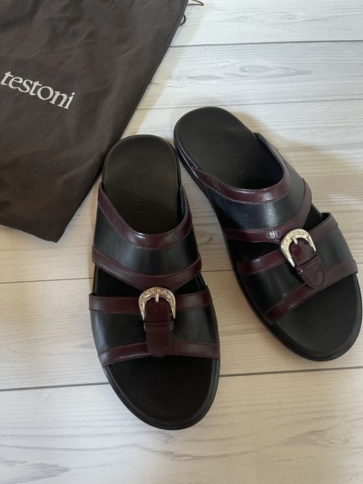 a.Testoni оригинал сандали шлепки босоножки р.42 мужские