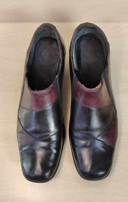 Кожаные полуботинки слипоны туфли на танкетке 39 40 комфорт в школу