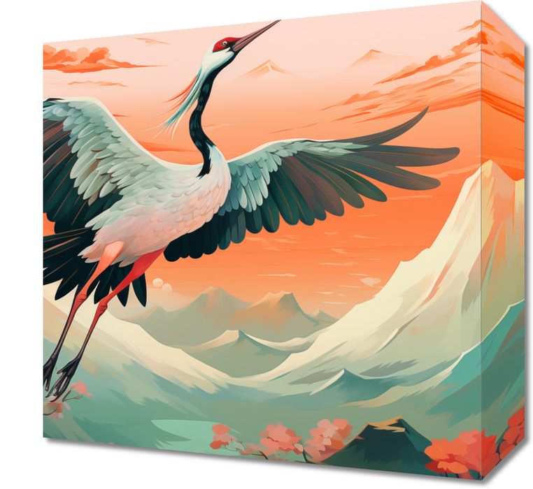 Obraz 30x30cm Żuraw w Pełnym Rozkwicie