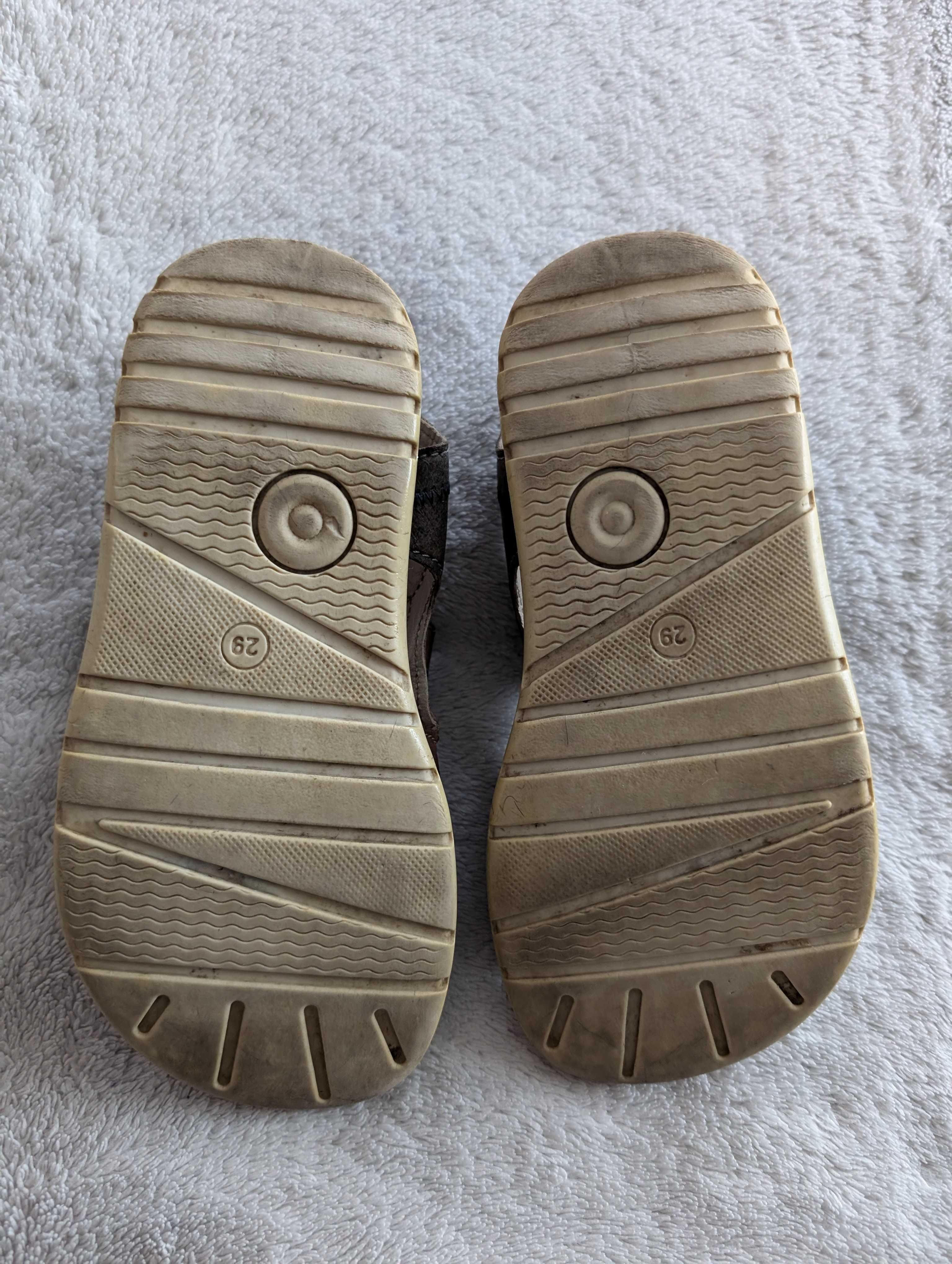 Skórzane eleganckie brązowe niebieskie buty sandały Lasocki 29