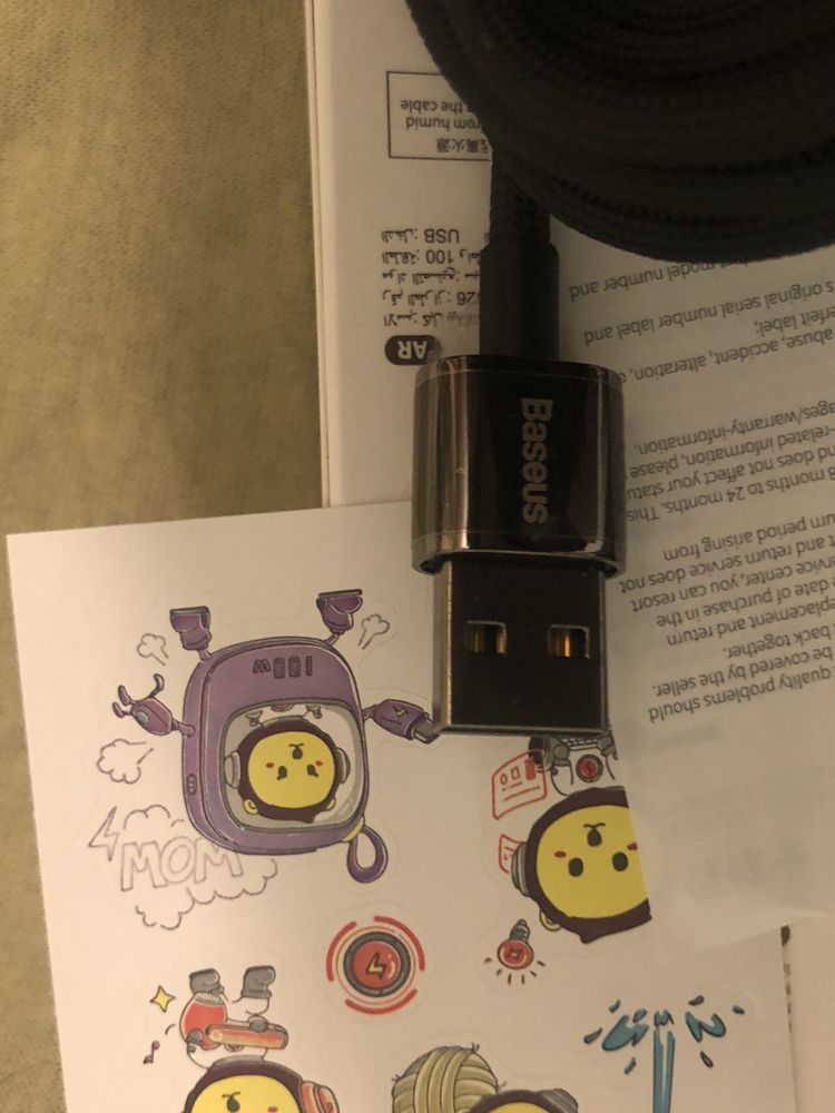 Baseus 1m QC usb-A/usb-C 100w exra wytrzymały