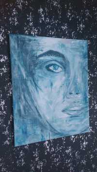 Obraz ręcznie malowany abstrakcyjna twarz kobiety akryl