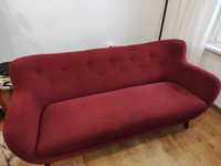 Bordowa kanapa 3-osobowa sofa
