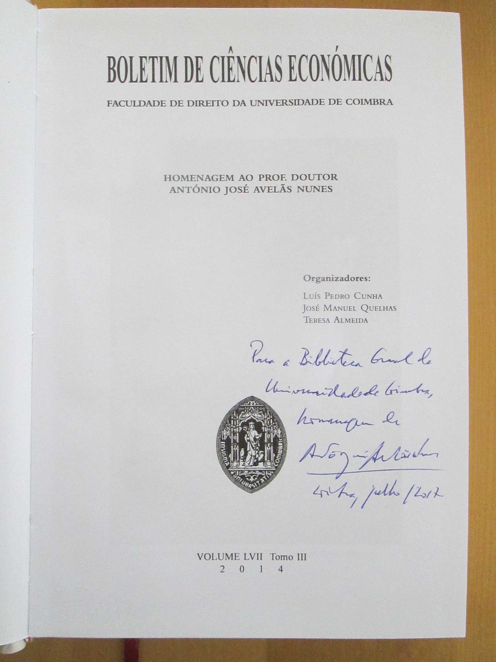Boletim de Ciências Económicas - homenagem Prof. Avelâs Nunes
