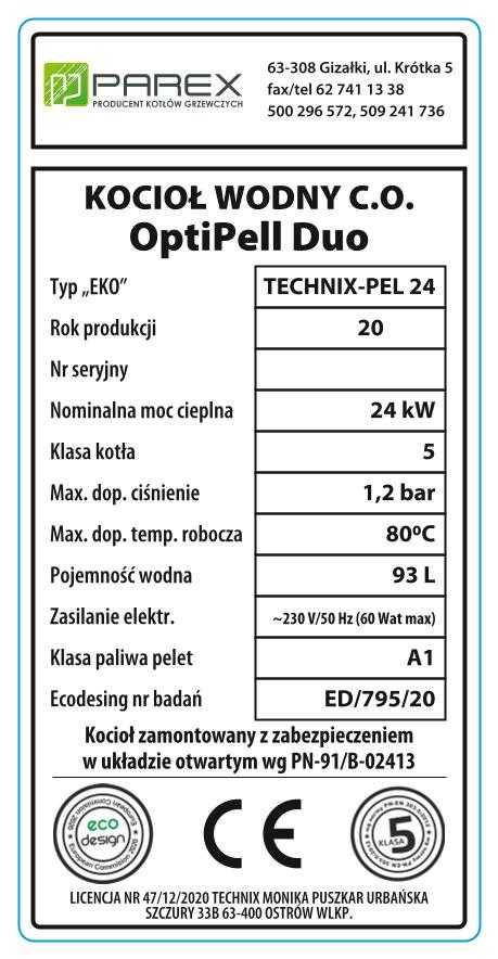 Kocioł Piec C.O. z podajnikiem Pellet 24kW 5 klasa Dotacje