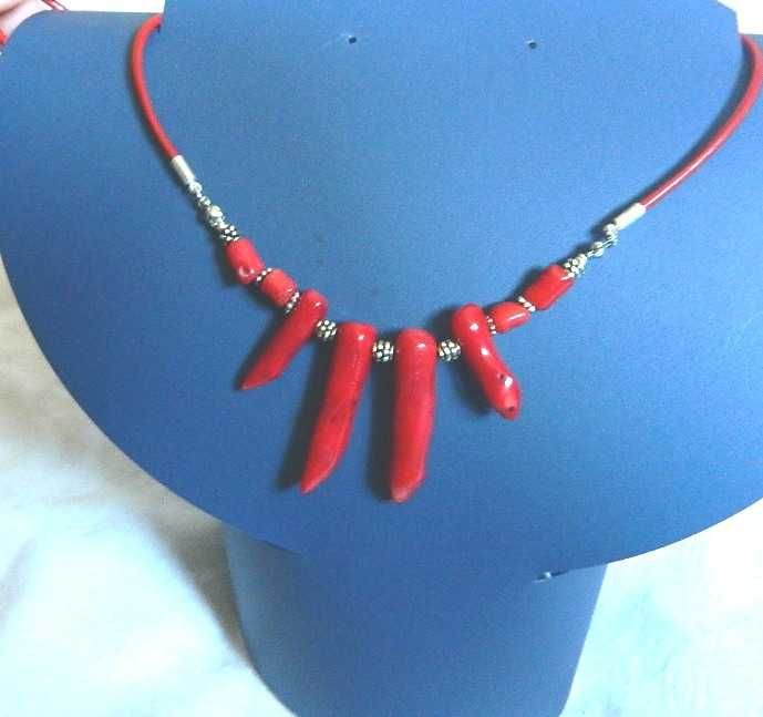 Czerwony, naturalny koral, oryginalny naszyjnik, kolia