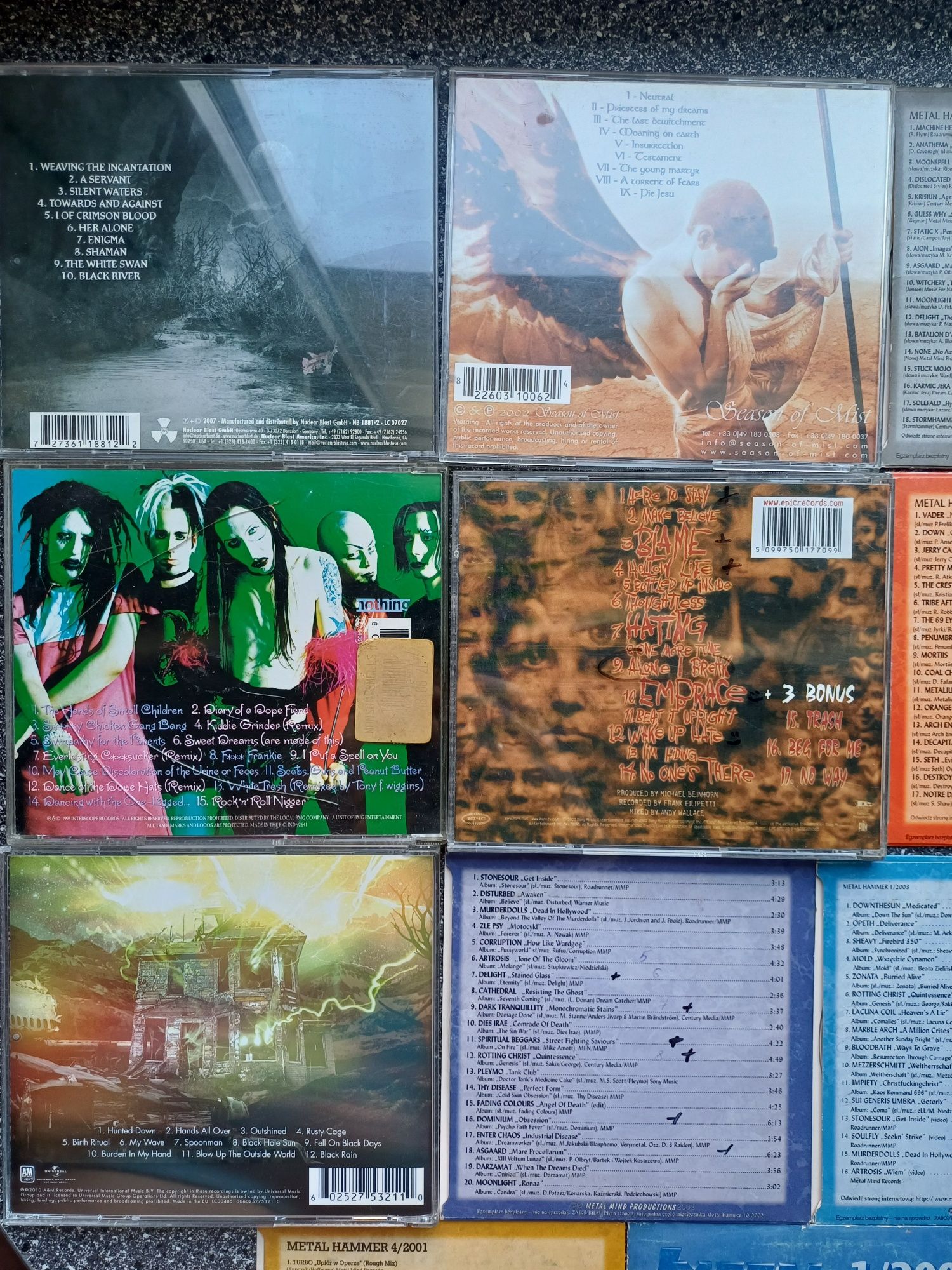 Zestaw 13 płyt CD vintage Korn, Manson,Penumbra, Amorphis, Soundgarden