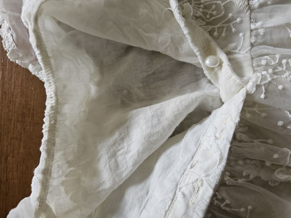 Sukienka sukieneczka chrzciny z kołnierzem biała haft wyjściowa rozm.