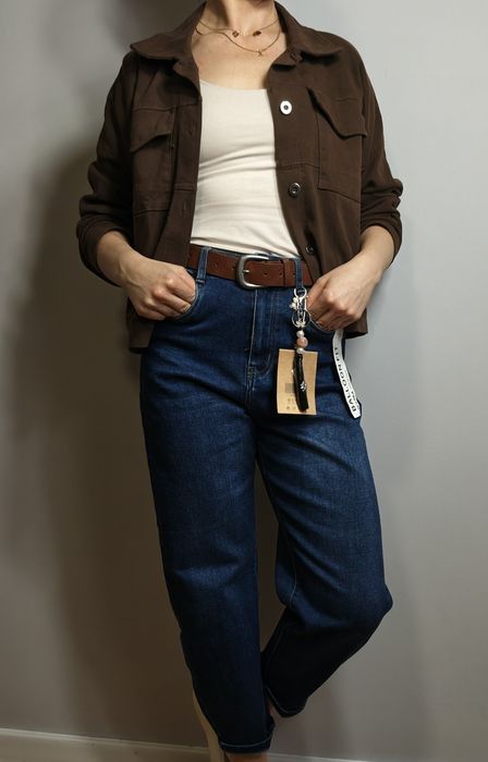 Piękna kurtka jeansowa, katanka brąz