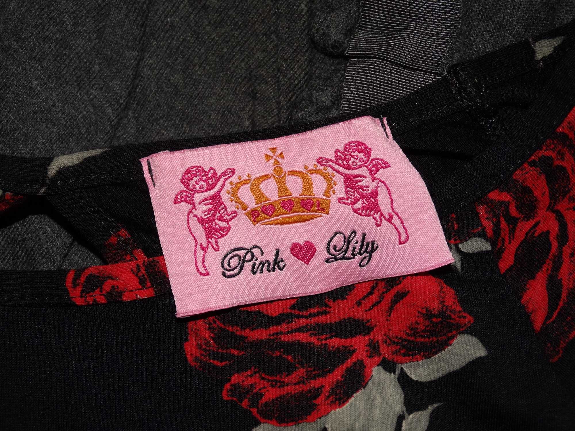 _Pink Lily_Fajna tunika w róże do pracy_R.36_!