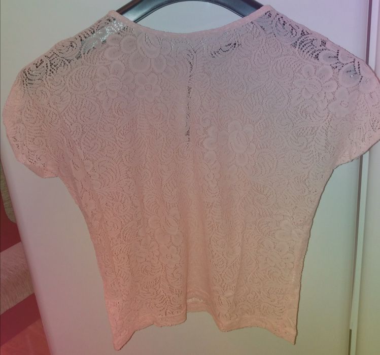 Zjawiskowa koronkowa bluzka mohito xs różowa tanio okazja blogerki