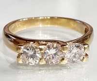 Золотое кольцо с бриллиантами. ct 1,17