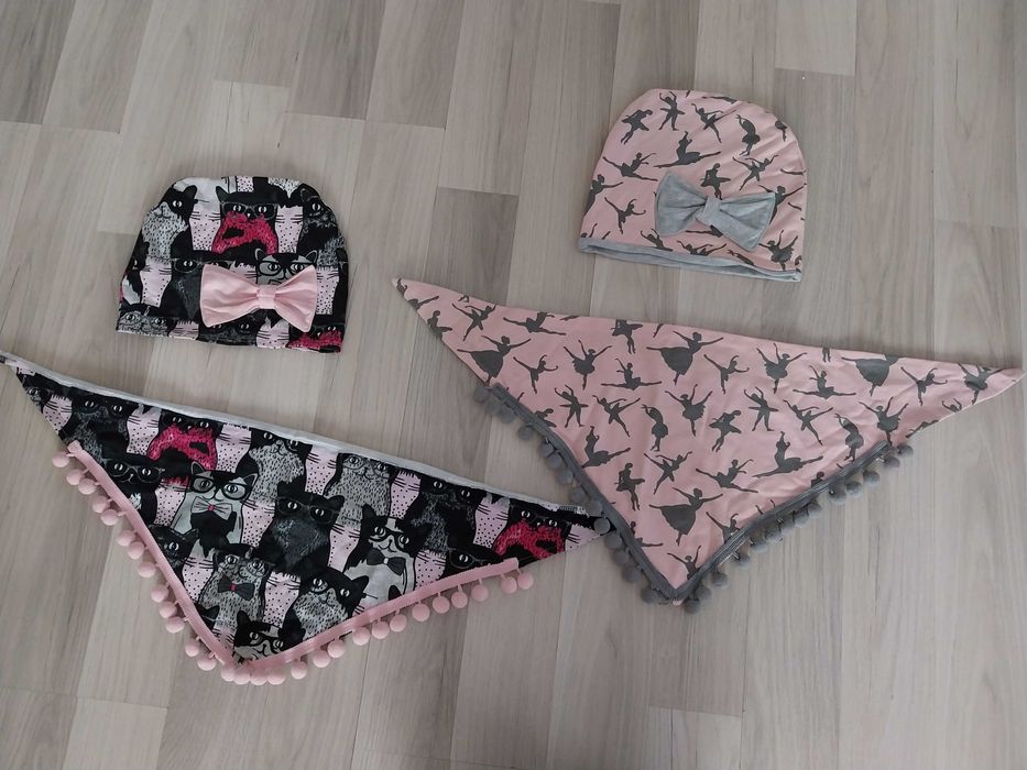 Zestaw czapka komin 2 komplety wiosenne wiosna