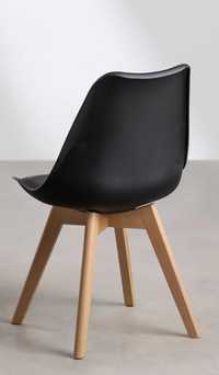 4 Cadeiras madeira+preto