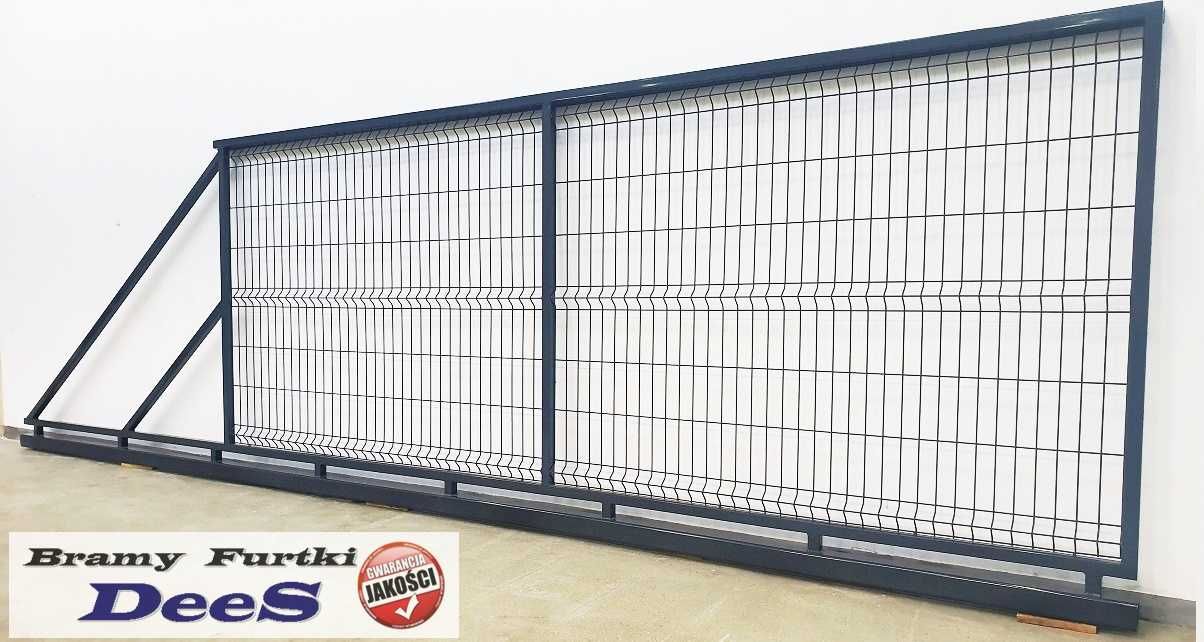 Brama przesuwna panel 3D 4000x1500 w komplecie monterskim
