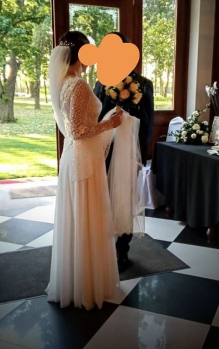 Suknia ślubna Justyna Kodym biała koronka + welon gratis