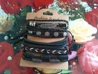 Набір браслетів шкіряних Fashion Jewelry (набор кожаных браслетов)
