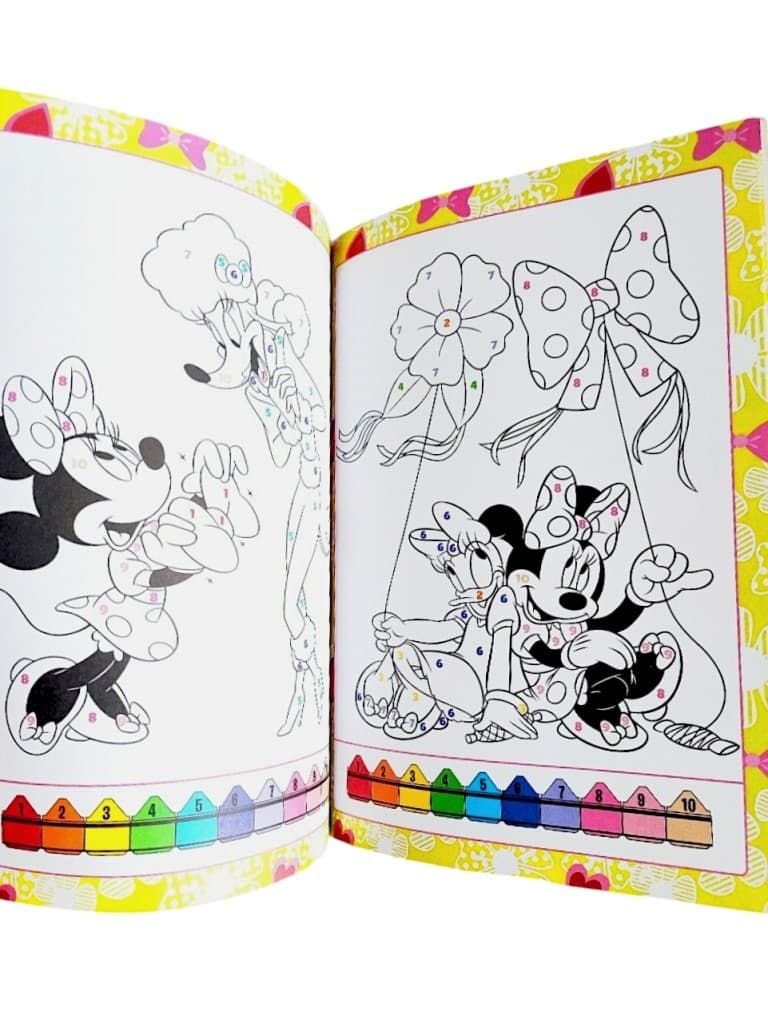 Malowanie po numerach książeczka Myszka Minnie kredki + 32 kolorowanki