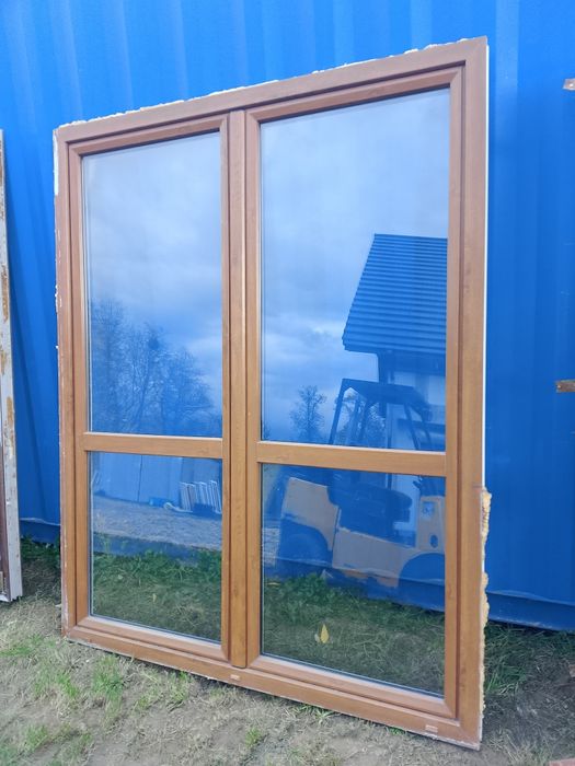 Okno 182x230 złoty dąb tarasowe drzwi balkonowe plastikowe rozwierno