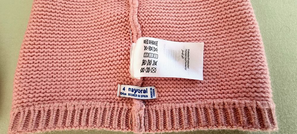 Mayoral Komplet 3 częściowy Czapka Komin Rękawiczki Różowy 104 cm