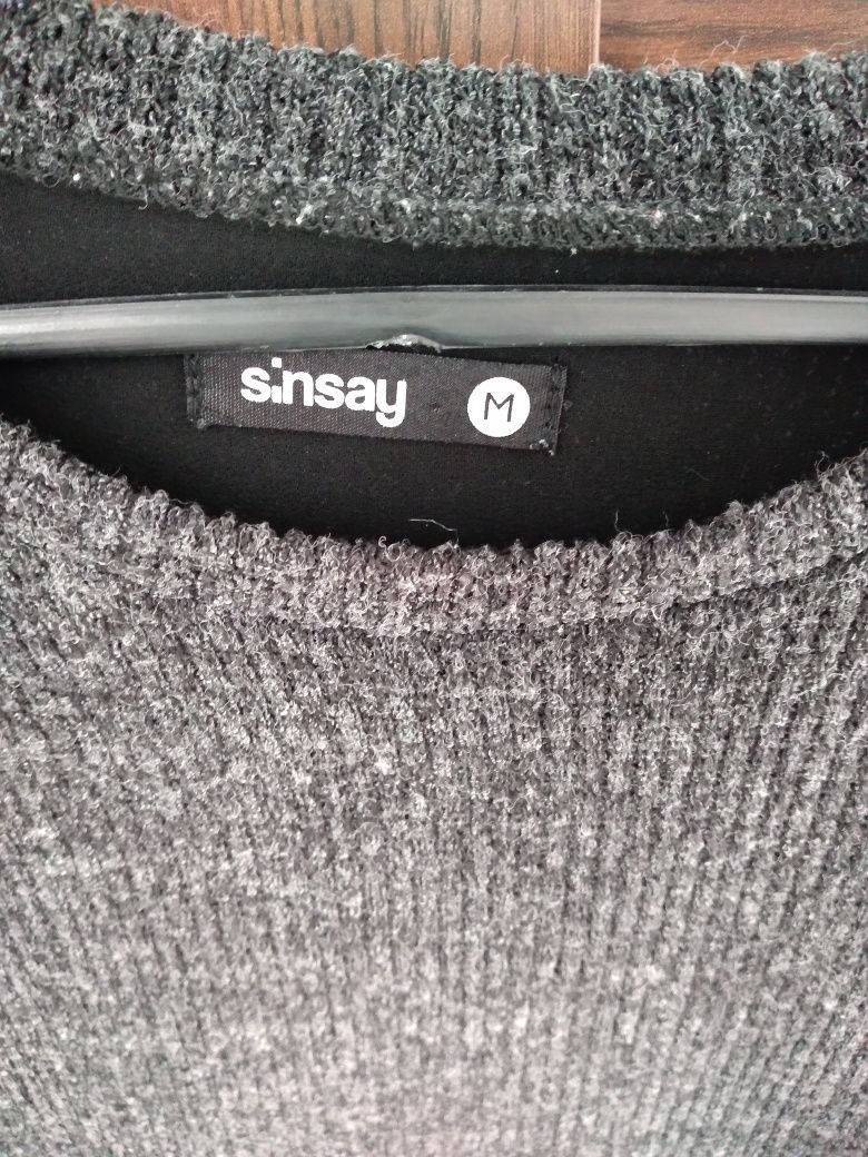 Sweter z ozdobną siateczką M Sinsay