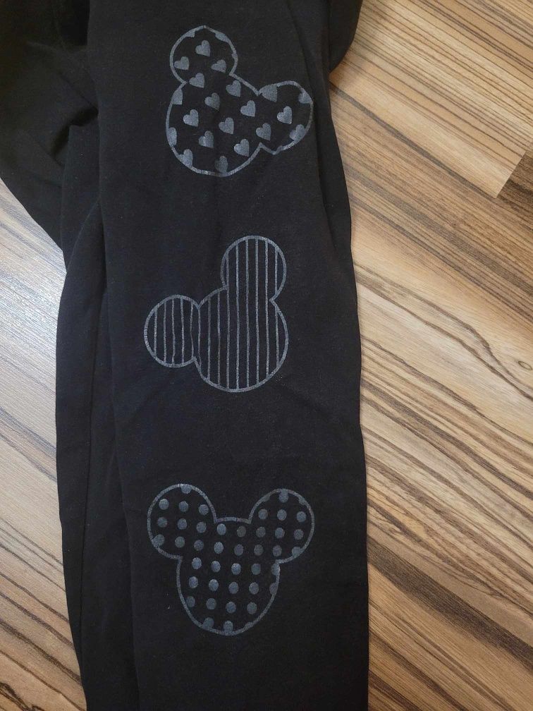 Czarne legginsy z Myszką Minnie dla dziewczynki