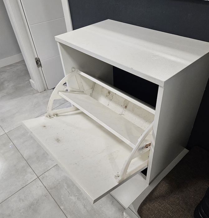 Komoda szafka na buty biała dwie szuflady szafa
