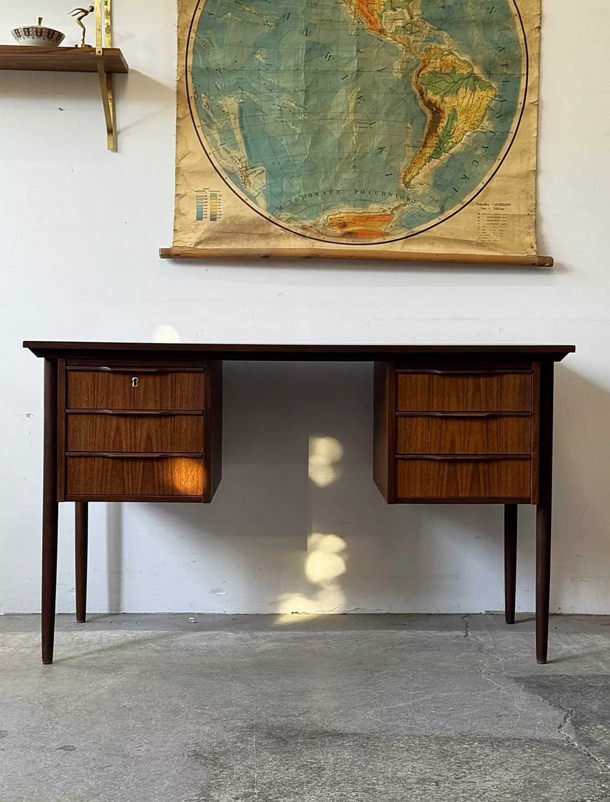 Biurko tekowe, Dania lata 60/70, vintage, mid-c modern