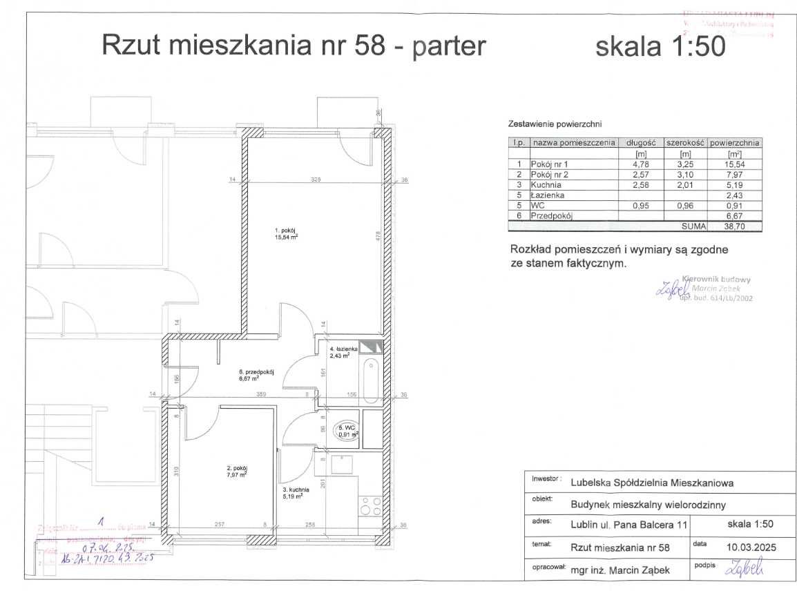 LSM- P. Balcera 11 Lokal mieszkalny nr 58