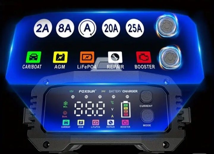 Зарядно-пусковий пристрій 25 ампер інтелектуальний