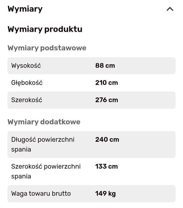 MEDISON Narożnik rozkładany