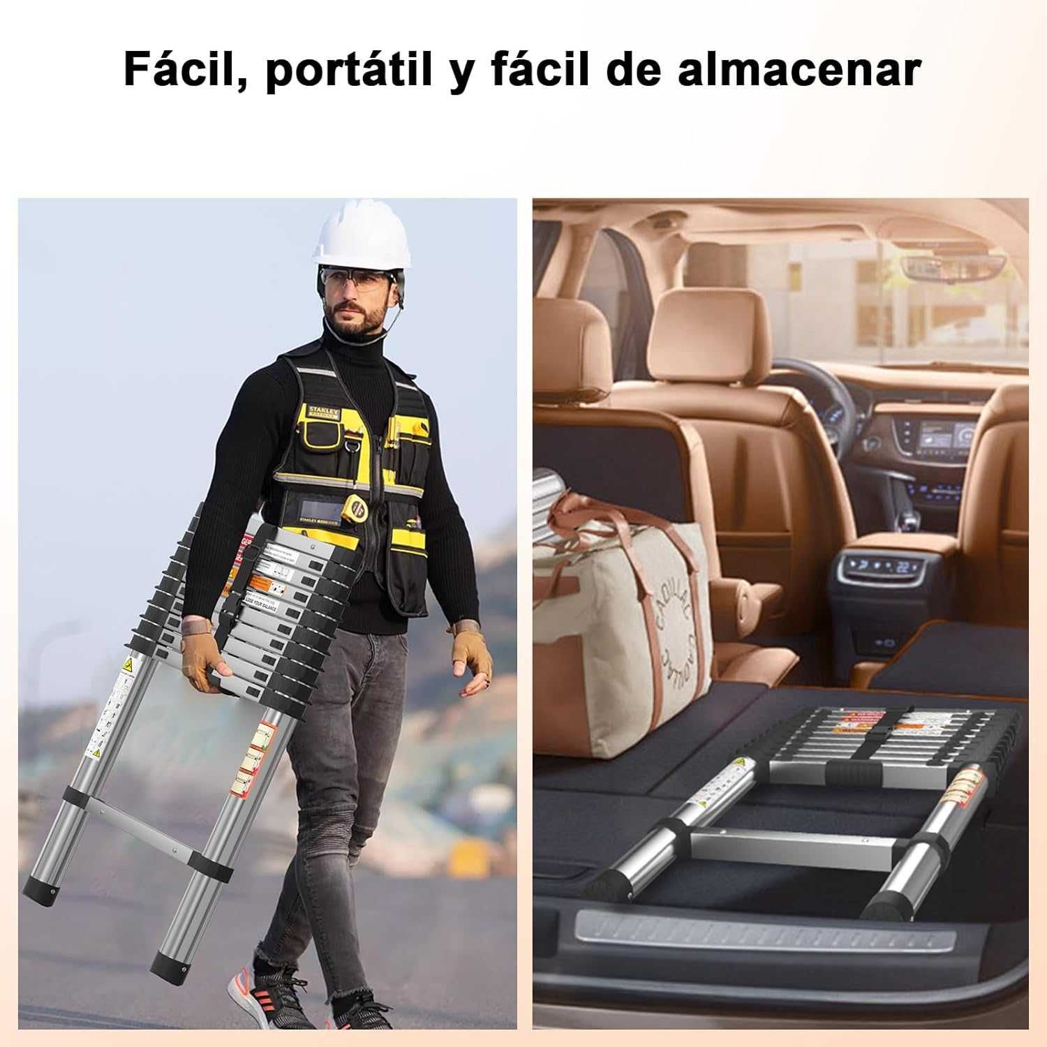 Escada telescópica 3,2 metros aço inoxidável - NOVO - ENVIO GRÁTIS