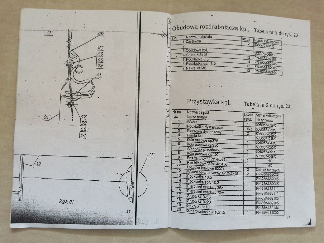 Instrukcja katalog rozdrabniacz słomy Bizon Rekord Z058