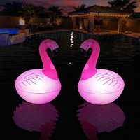 Luzes flutuantes flamingo, candeeiro solar impermeável (2 peças)