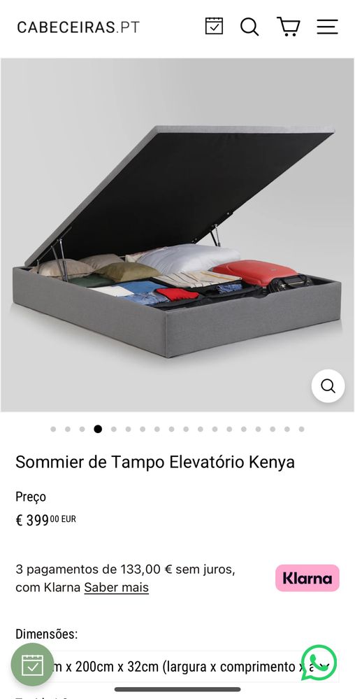 Cabeceira Capitone + Sommier 180x200