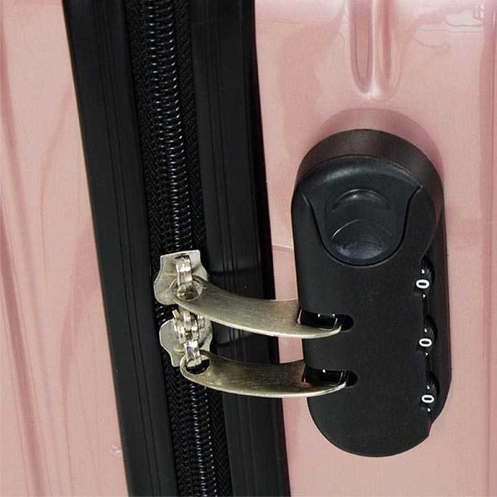 Walizki podróżne twarde na kółkach RÓŻOWE ZŁOTO ZESTAW 3szt. H23084RG