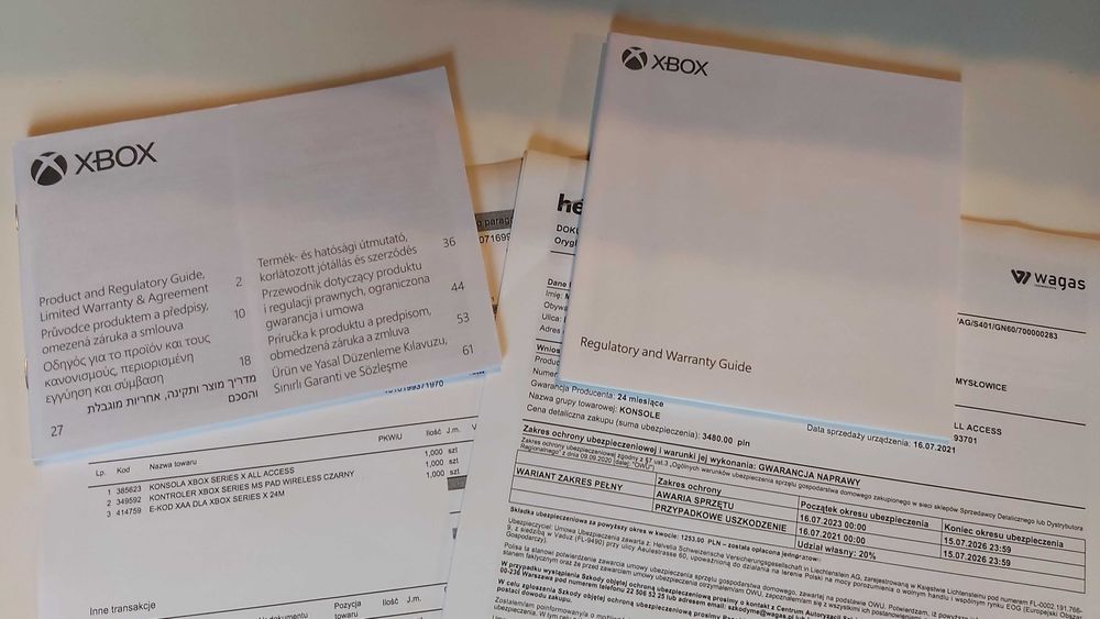 Xbox Series X 1Tb z napędem+2 pady+ładow. do padów+3 gry+UBEZPIECZENIE