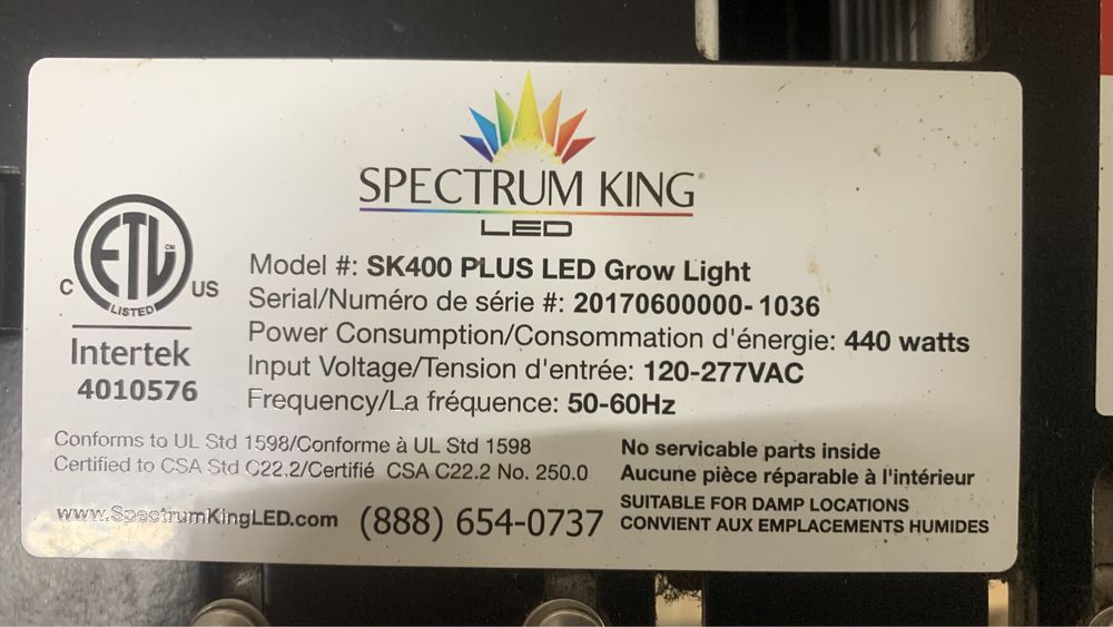 Led de cultivo Spectrum King Series 400+
