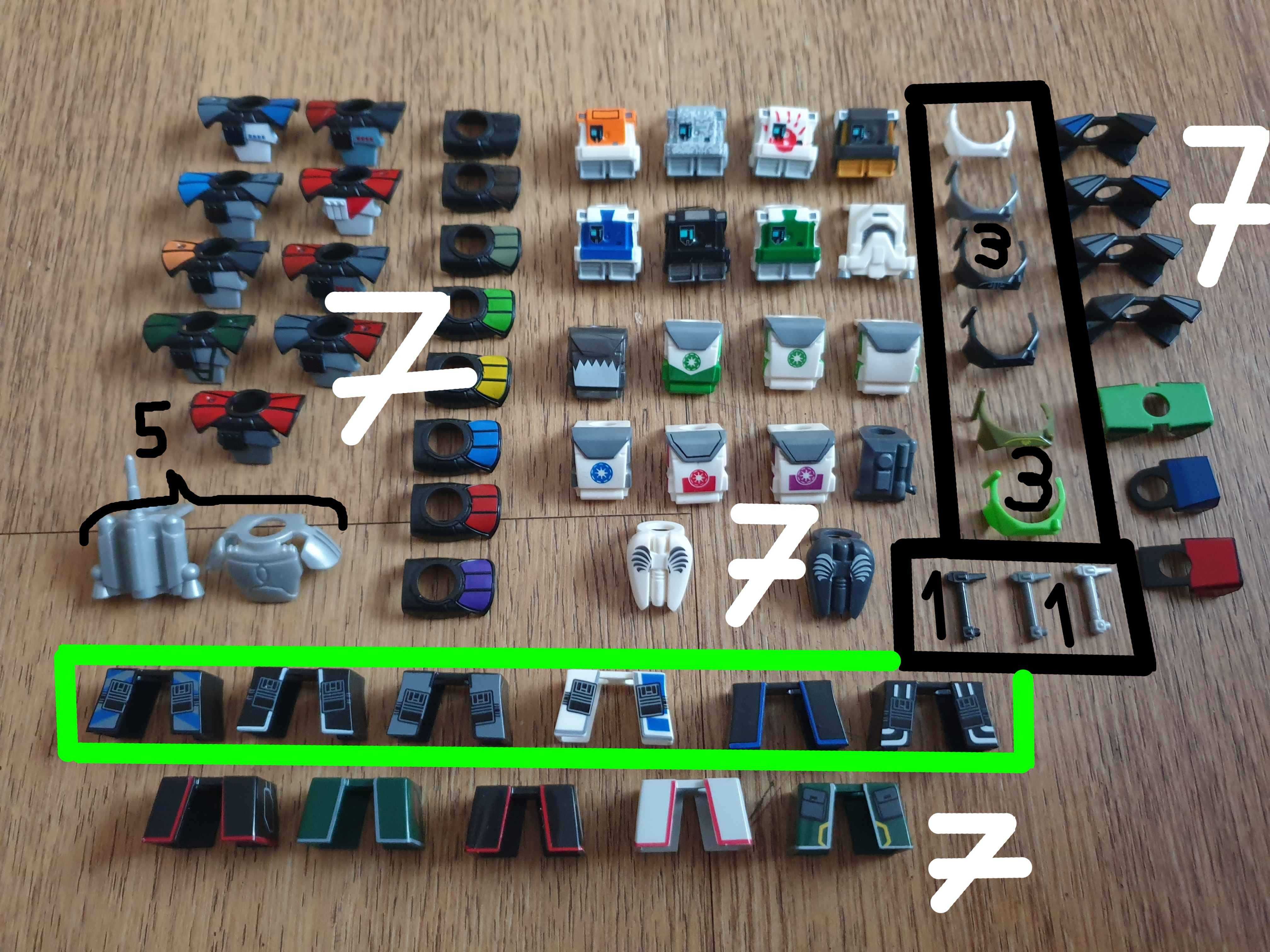 Custom Akcesoria dla lego star wars; pauldron vizor kamy dla klonów