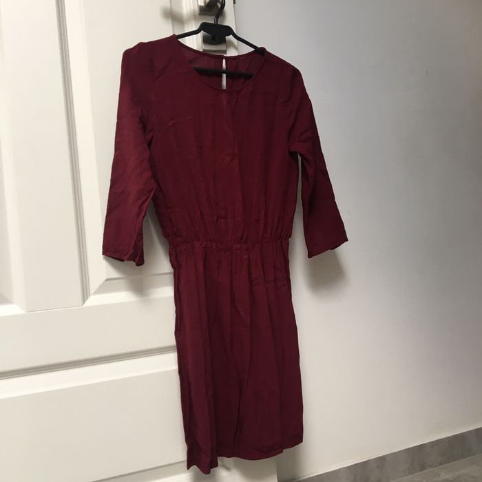 Sukienka H&M 34/36 XS/S jak nowa rozkloszowana gumka rękaw 3/4 krótka