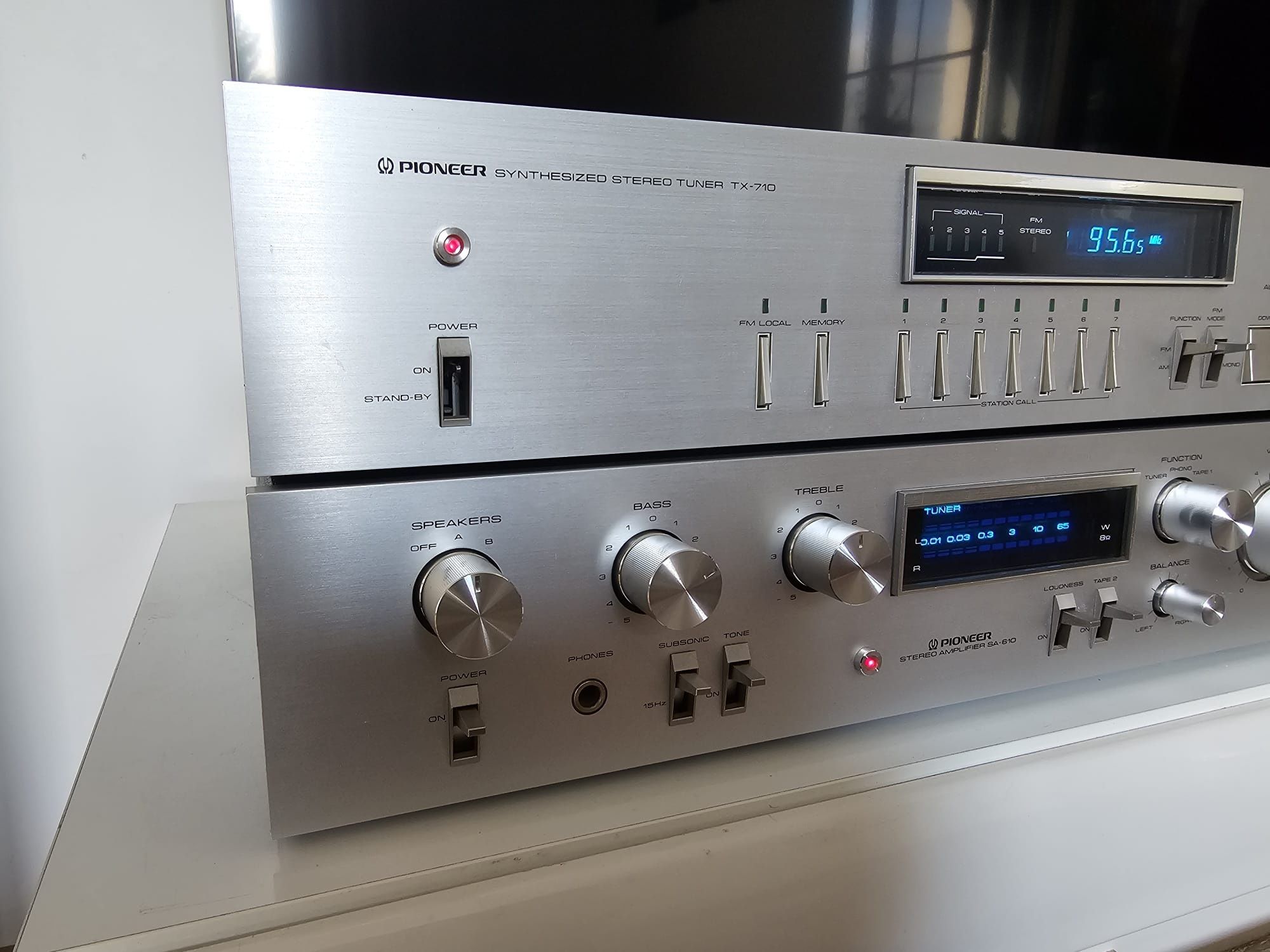 Wzmacniacz Pioneer SA-610 + Tuner TX-710 vintage Blue Line