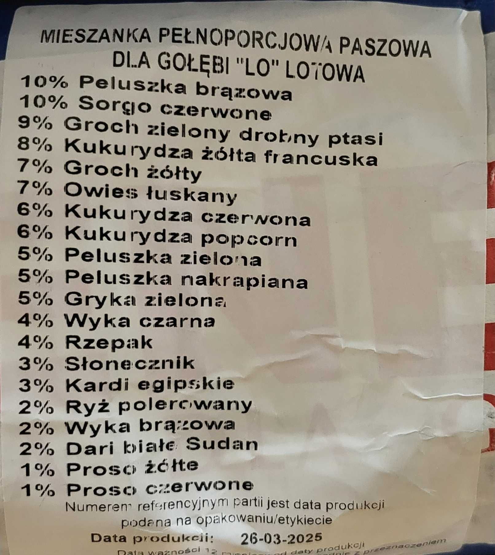 Pasze ziarno dla gołębi