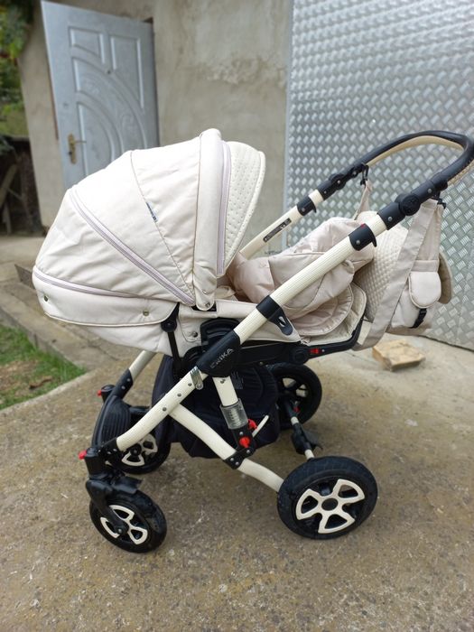 Коляска Візочок Adamex Erika Pajero 2 в 1 eко кожа, шкіра, лён, льон